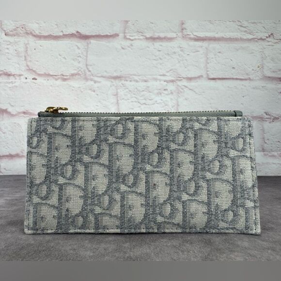Dior Gray Oblique Jacquard Monogram Pouch - Picture 1 of 9